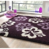 Hochflor Teppich - Blumen violett