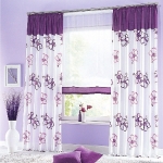 Vorhänge - Vorhang violett Blumen weiß